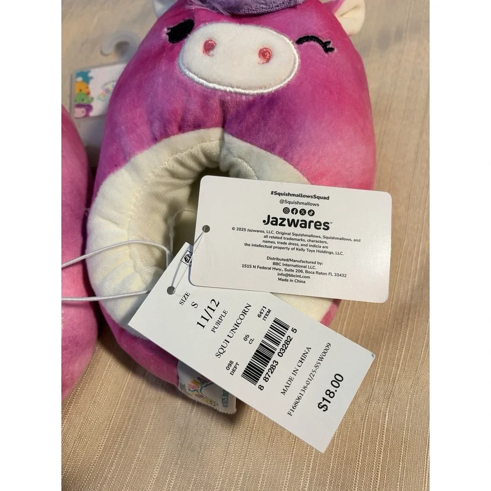 Jazwares Squishmallows Pink Unicorn Slippers - Size S 11/12